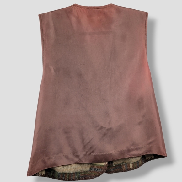 VINTAGE 90s FIRST OPTION Button Front Vest Brown - Picture 8 of 15